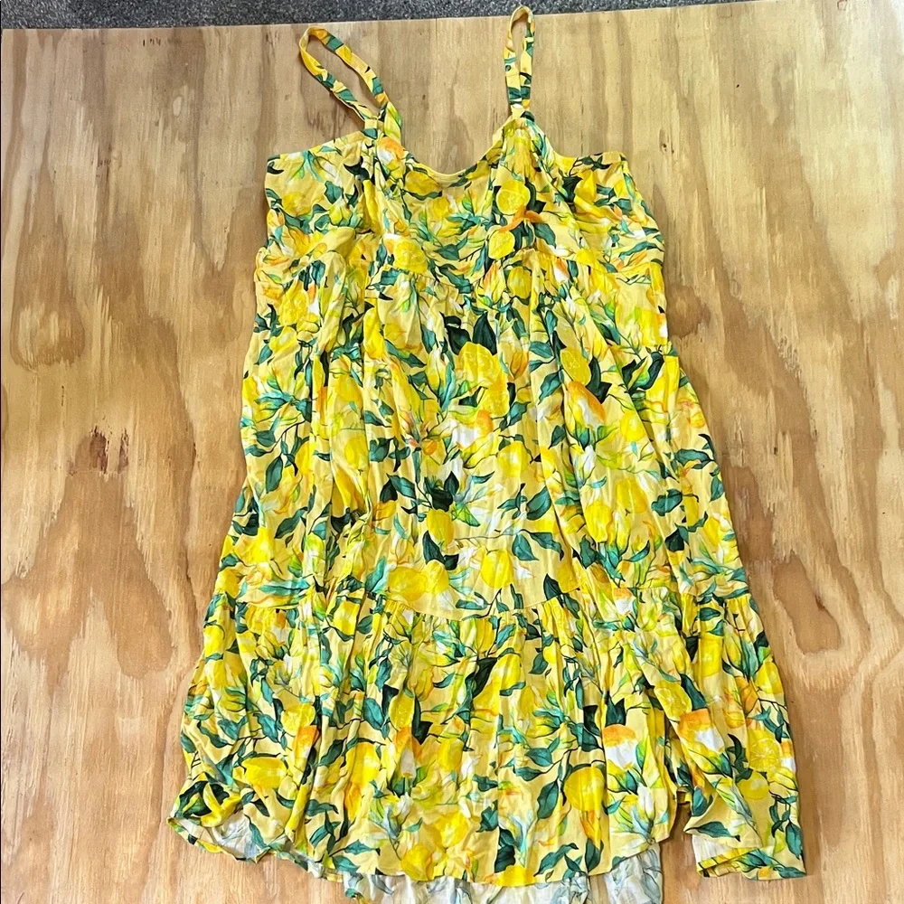 Torrid Yellow Floral Midi Sundress W/ Pockets!!! Sz 5x - Picture 4 of 6